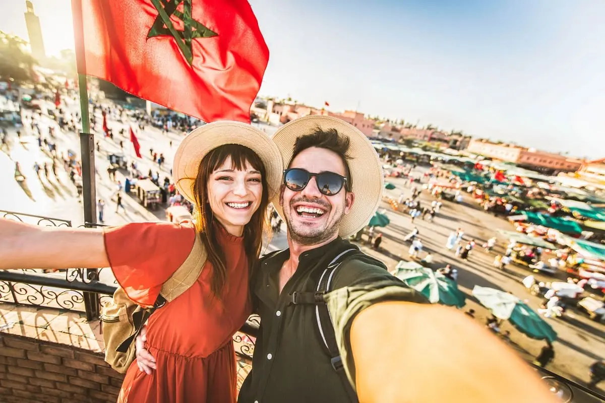 Touristes à Marrakech (Maroc)
