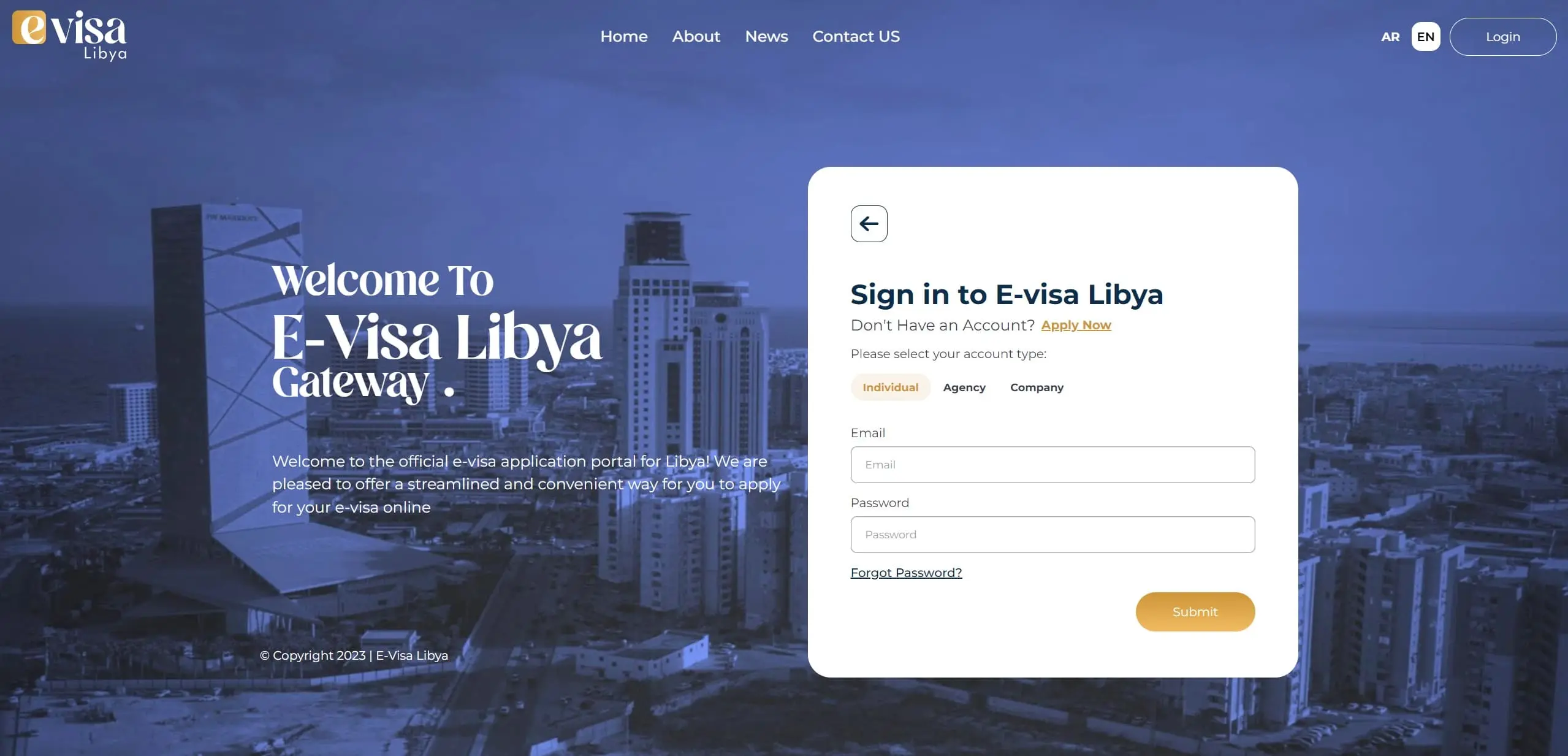 Inscription au portail de délivrance du visa électronique (e-Visa) pour la Libye