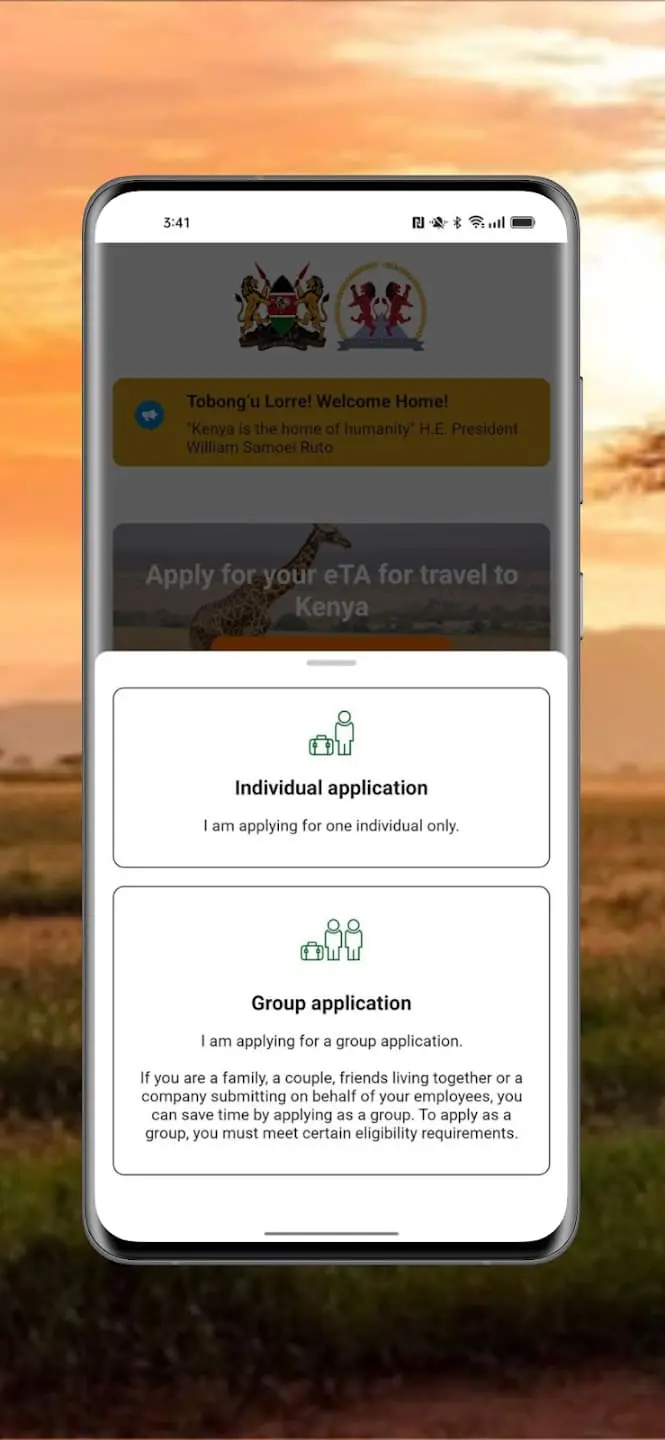 Application mobile "Kenya ETA" disponible sur le Google Play Store