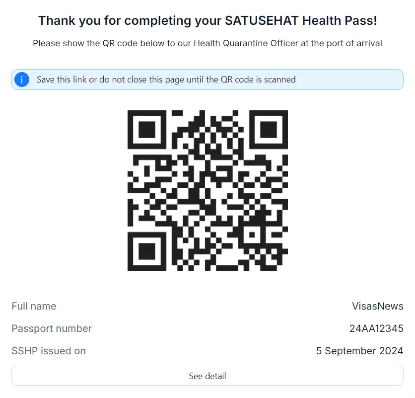 QR code SATUSEHAT Health Pass Indonesia