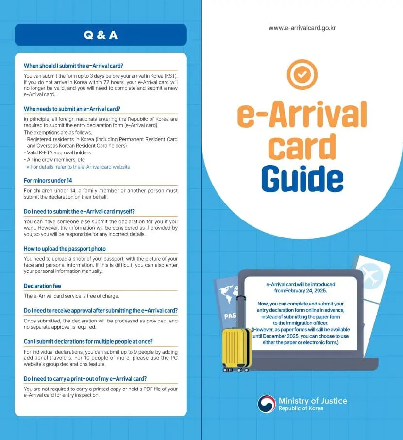 Guide pour la carte d’arrivée électronique en Corée du Sud