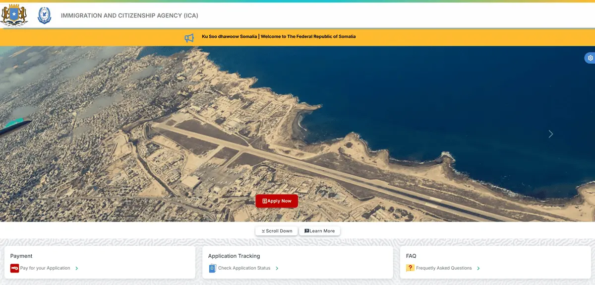 Electronic visa application portal (eTAS) for Somalia