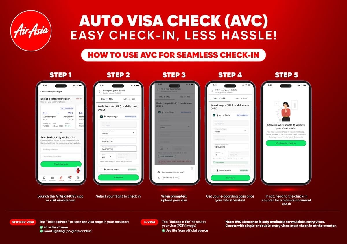 Comment utiliser la fonction Auto Visa Check d’AirAsia