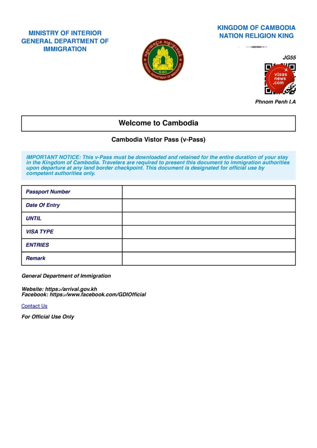 With the v-Pass, Cambodia now offers 100% digital immigration control ...