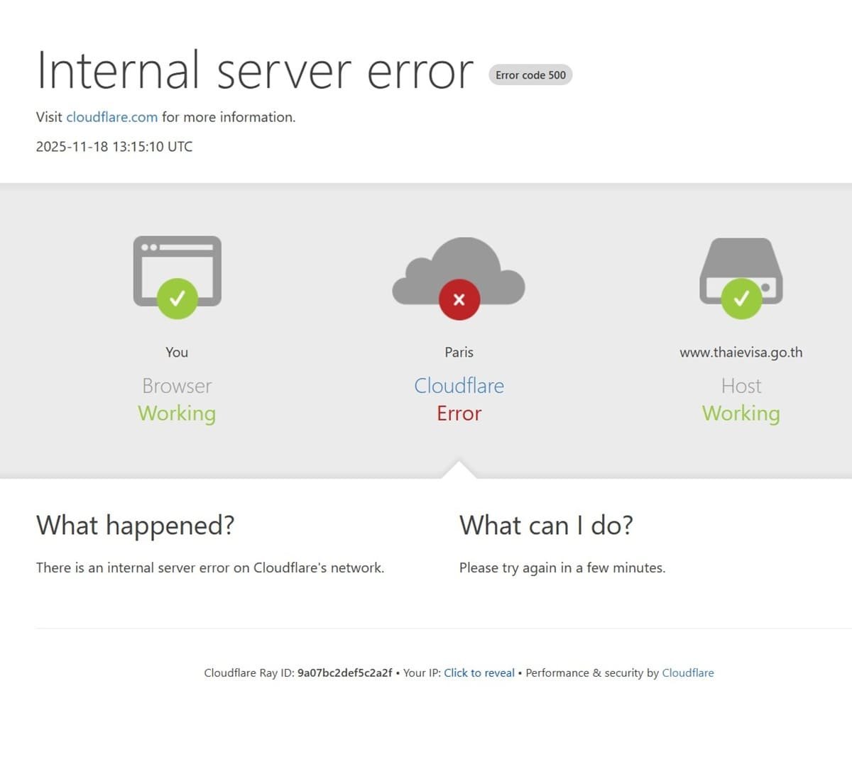 The Thailand e-visa application portal is currently unavailable...