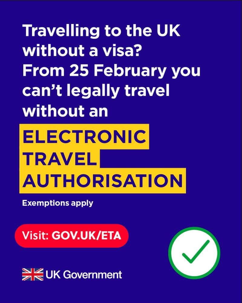 The UK ETA fully takes effect on February 25, 2026 The UK ETA fully takes effect on February 25, 2026