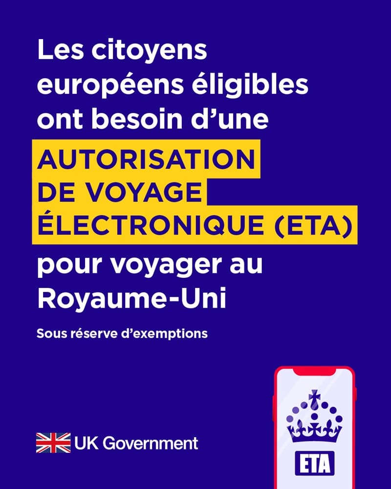 L’ETA pour le Royaume-Uni entre pleinement en vigueur ce 25 février 2026 L’ETA pour le Royaume-Uni entre pleinement en vigueur ce 25 février 2026