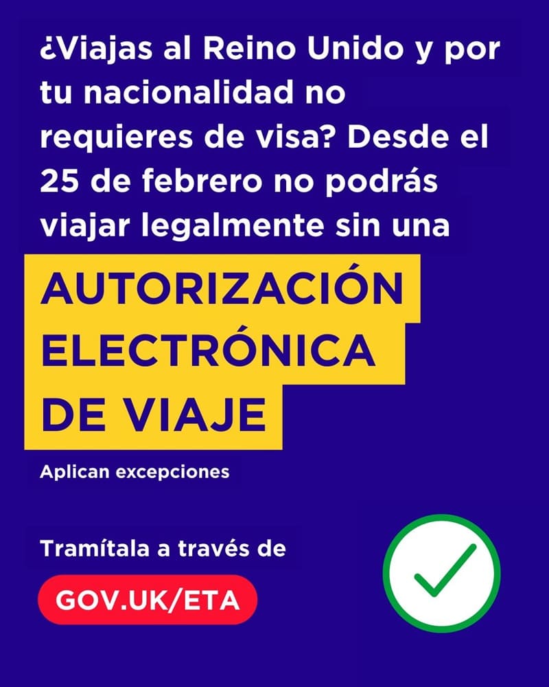 La ETA para el Reino Unido entrará plenamente en vigor el 25 de febrero de 2026 La ETA para el Reino Unido entrará plenamente en vigor el 25 de febrero de 2026