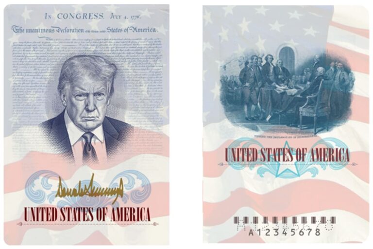 Estados Unidos prepara un pasaporte “de colección” con Donald Trump para su 250 aniversario