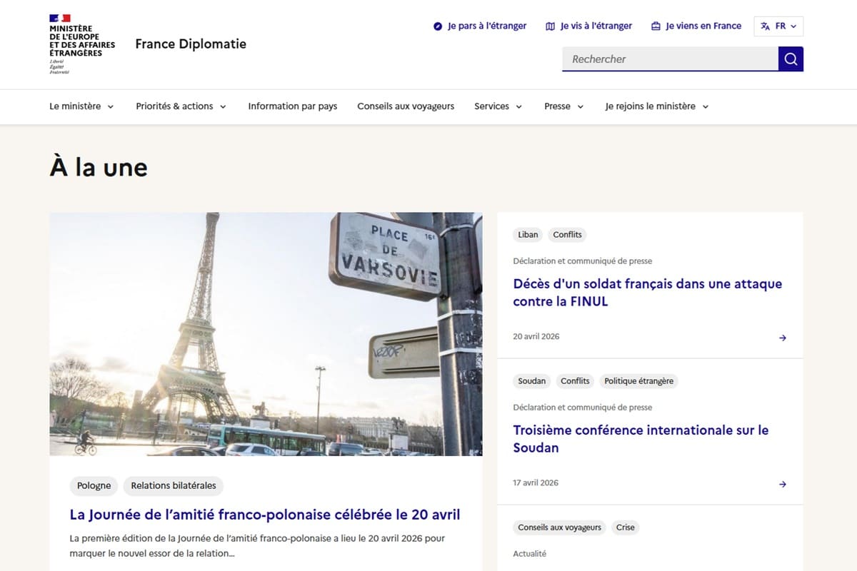 Le site France Diplomatie fait peau neuve