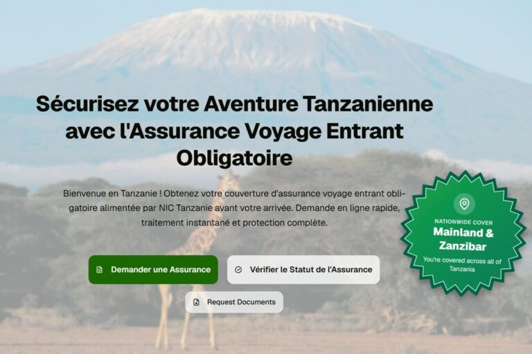 Tanzanie : l’assurance voyage obligatoire entre en vigueur