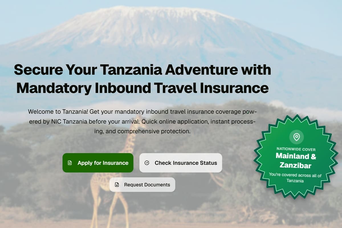 Tanzania’s mandatory travel insurance requirement takes effect
