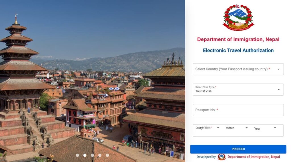 Screenshot of the NepaliPort portal of the Nepal Departement of Immigration Screenshot of the NepaliPort portal of the Nepal Departement of Immigration