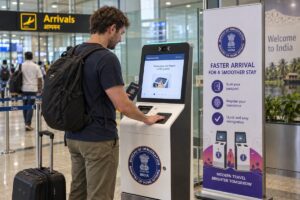 India: los quioscos biométricos agilizan el control migratorio de los viajeros con e-Visa