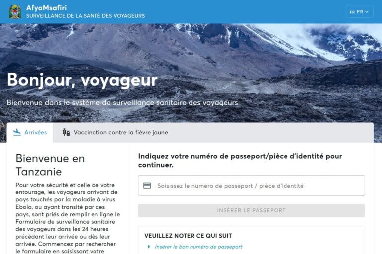 Tanzanie : un formulaire de santé désormais obligatoire pour tous les voyageurs